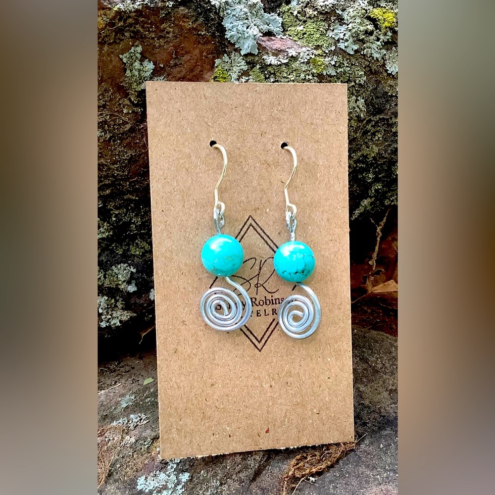 Artisan Wirework Stainless Steel Stone Handmade Earrings - Picture 1 of 4